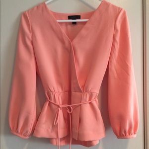 JCrew long sleeve peach blouse. Xtra small.